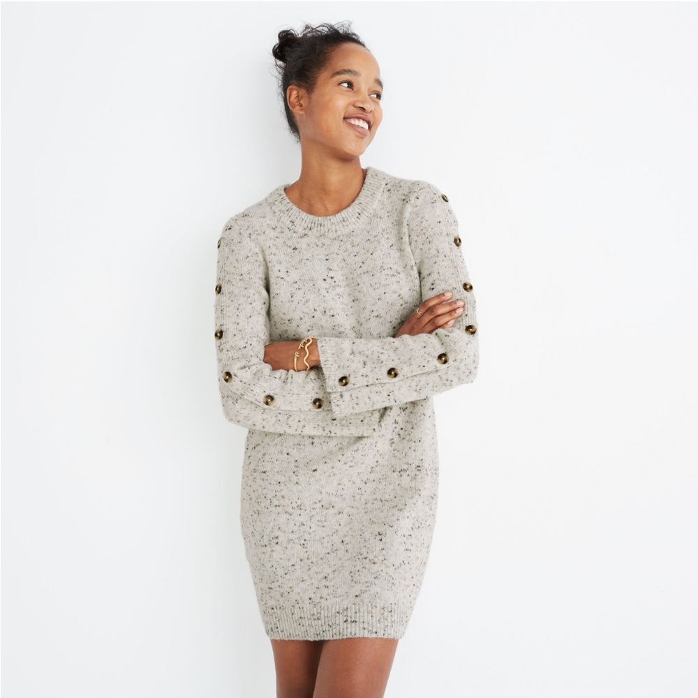Madewell beige marled sweater dress